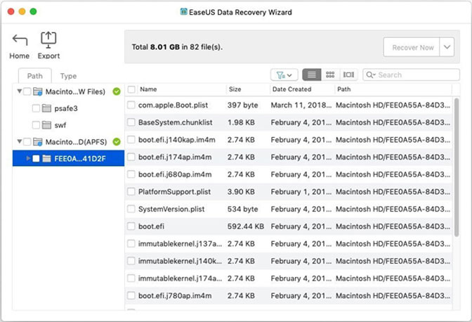 Assistant de récupération de données EaseUS pour Mac