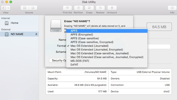 format hard drive on mac