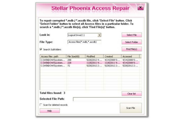 Click Scan File Button