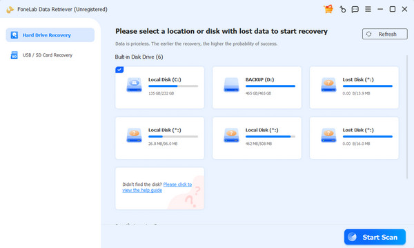 Click Start Scan Button
