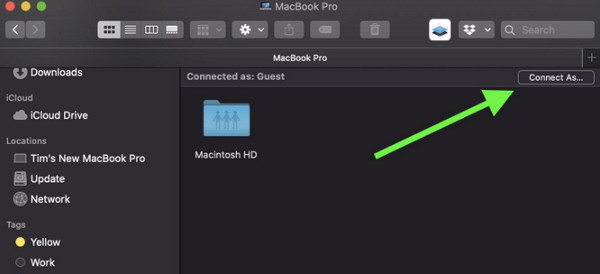 Select Connect As Button