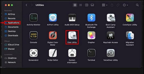 Select Disk Utility Button