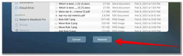Click Restore Button