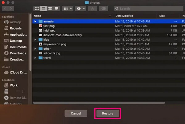 hit the Restore tab