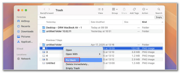 Click Put Back Button