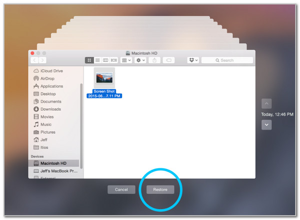 Click Restore Button