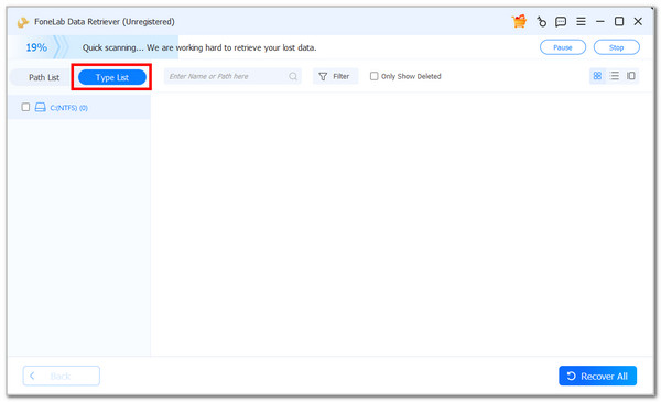 Click Type List Button