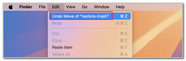 Click Undo Move of Restore Trash Button