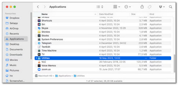 Click Utilities Button