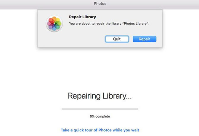 Reparer biblioteksbilder på Mac