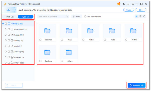 Click Recover All Button