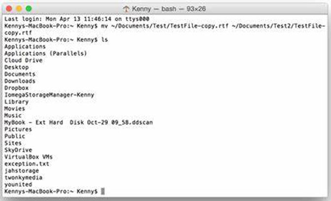 retrieve files terminal