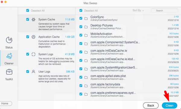 Macのデータをクリーンアップする