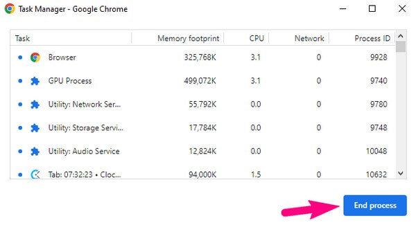 task manager afslutter processen