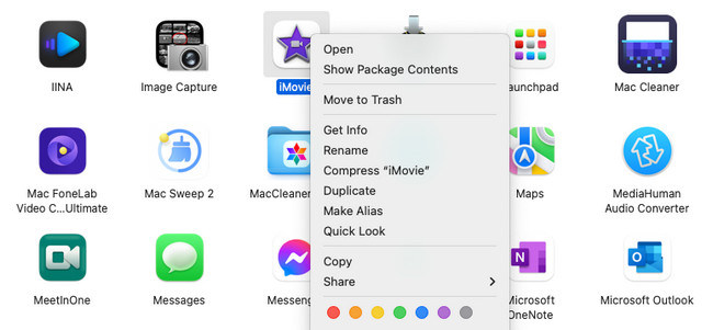 click move to trash on mac application folder