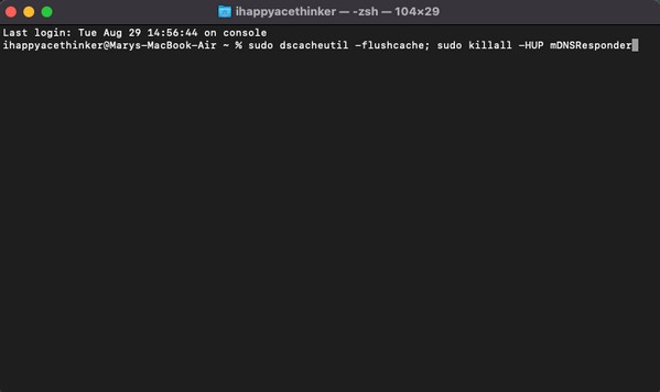 DNSクリアコマンドを入力してください