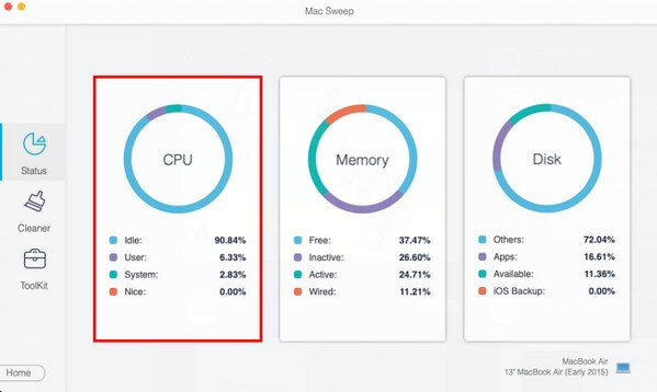 controlla lo stato della CPU