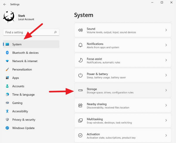 Click Storage Button