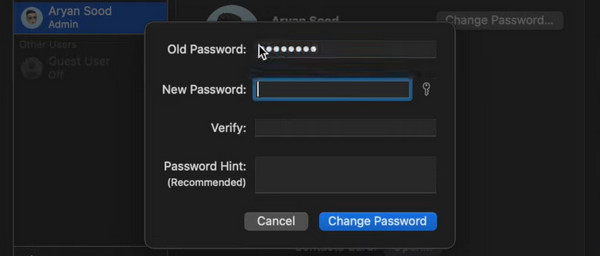 change the password