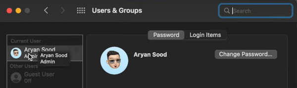 open a user