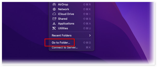 κάντε κλικ στο φάκελο μετάβαση στο mac finder