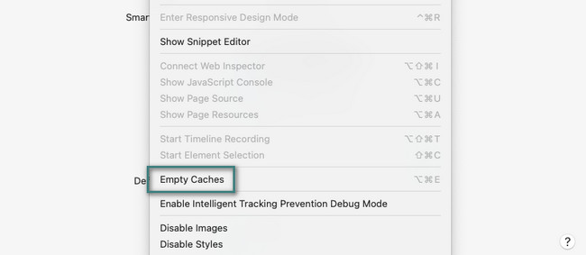 click empty caches on mac safari