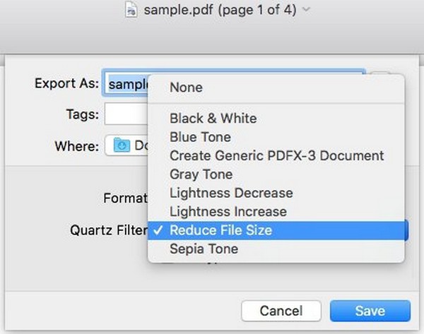 compresser le pdf en aperçu