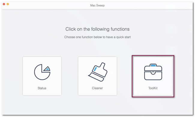 fare clic sul pulsante del toolkit