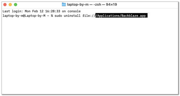 Enter Code on Terminal