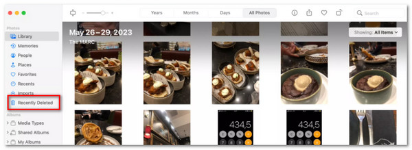 Click Recently Deleted Button