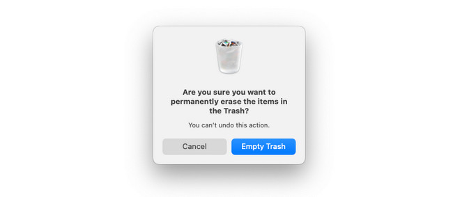 click empty trash button