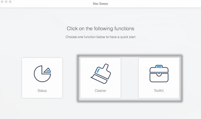 Klicken Sie auf die Schaltfläche „Cleaner“ oder „Toolkit“.