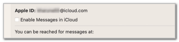 uncheck enable messages in icloud