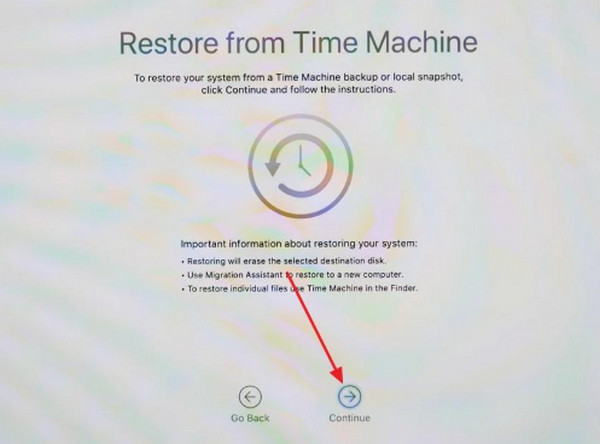Click Continue Option