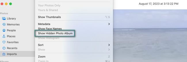 click show hidden photo album on mac