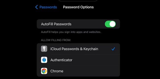 click icloud passwords and keychain