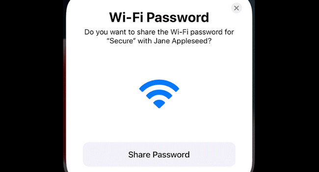 Tippen Sie auf dem iPhone auf die Schaltfläche „Passwort teilen“.