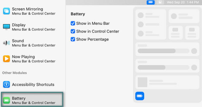 click battery icon