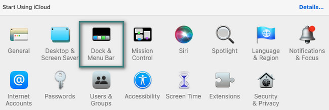 click dock and menu bar on mac settings