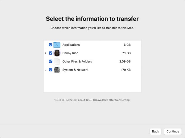 select and transfer data