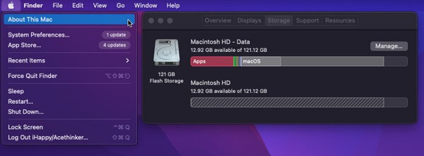 check mac storage