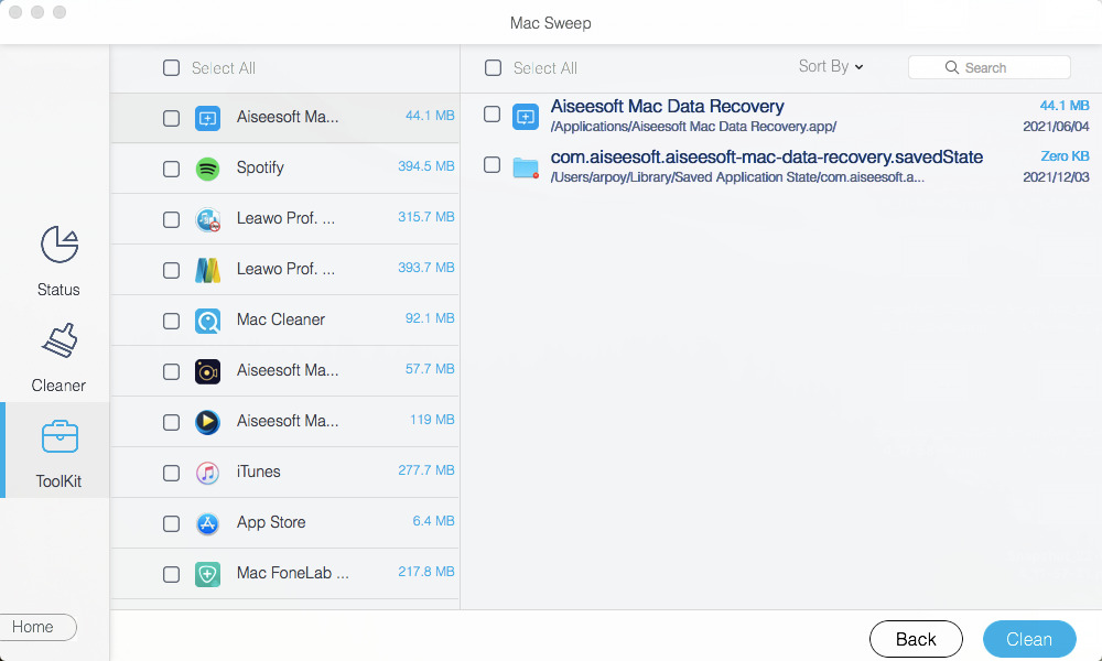 uninstall app clean