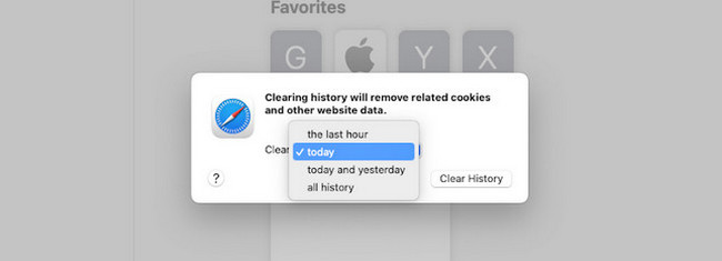 click clear history button