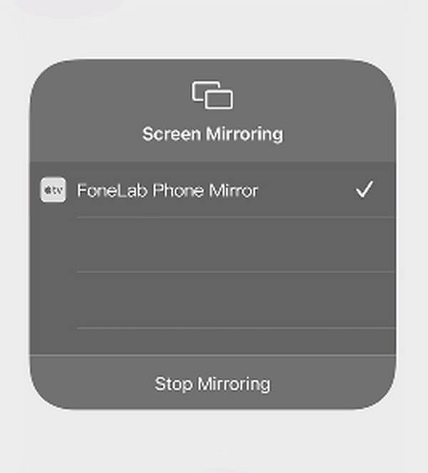 klikněte na start mirror na obrazovce iphone