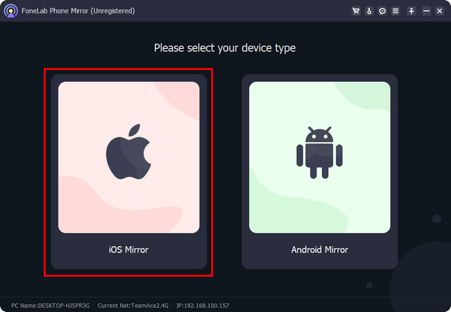 click the iOS Mirror button