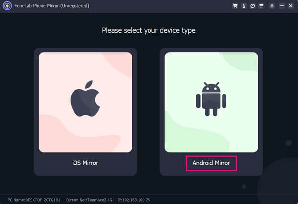 choose the Android Mirror