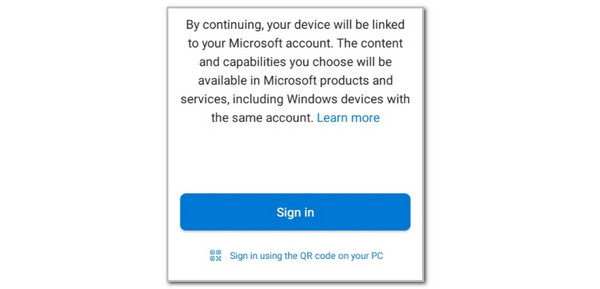Tap Sign In Button