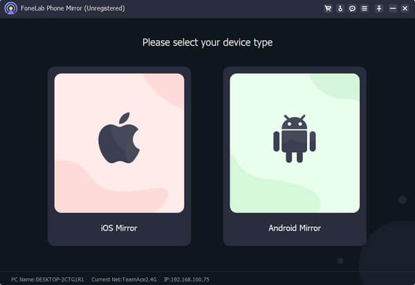 choose the Android Mirror option