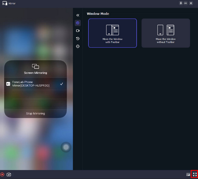 tap the Screen Mirror icon