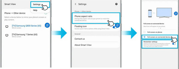 Tap Phone Aspect Ratio Button